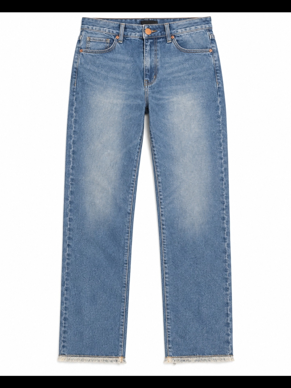YS Denim Women’s Straight Leg Jeans Light Wash Raw Hem Size 10